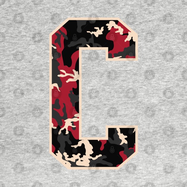 Initial Capital Letter C Camo Alphabet Gift Women Men by teeleoshirts